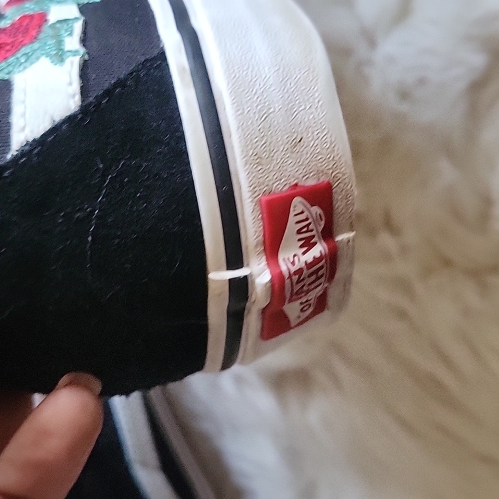 Vans Women's Black and Red Floral High-Top Sneakers - Picture 3 of 7